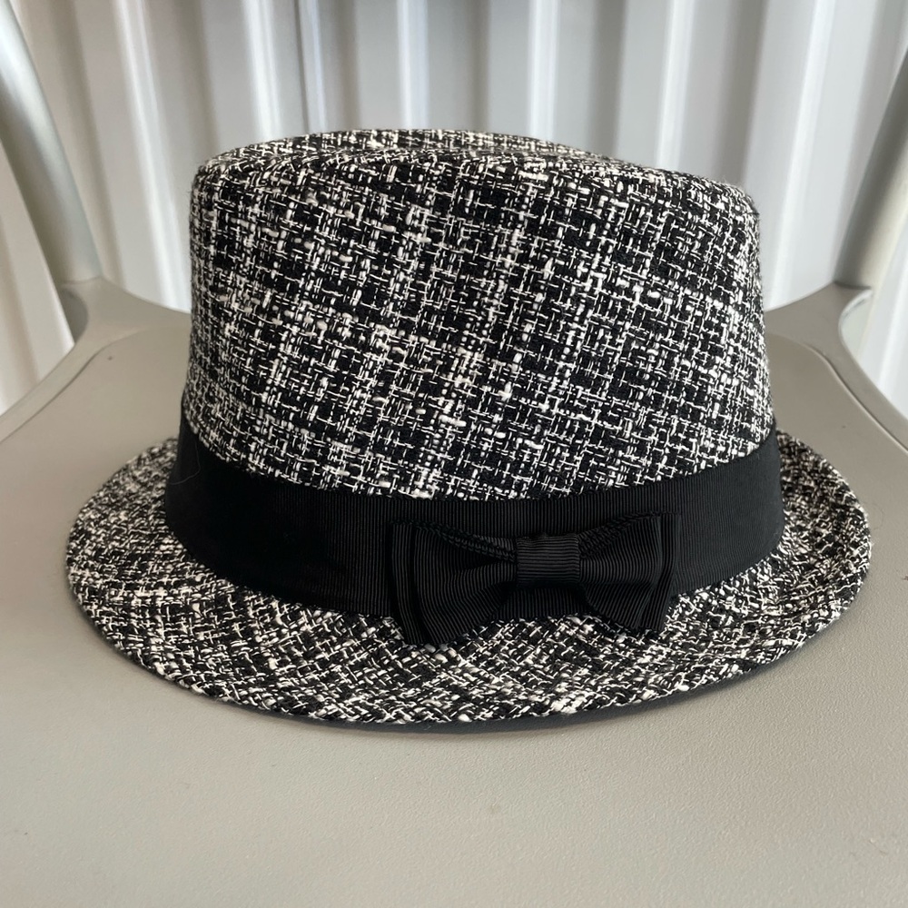 Stylish Black and White Fedora Hat